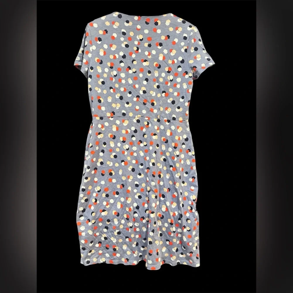 BODEN โค๏ธ Emory Knit Jersey Dress in Fallen Blossom Blue Print Size 12 Cotton,EUC - Picture 7 of 8